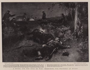 Une nouvelle utilisation des chiens en guerre, recherchant les blessés la nuit - Walter Stanley Paget